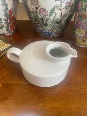 Vintage MCM Hall Brand White Porcelain Creamer Pitcher -Sleek Modern Serveware